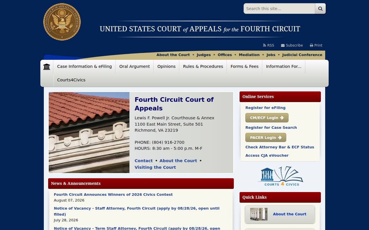 Fourth Circuit in the Maryland federal court system