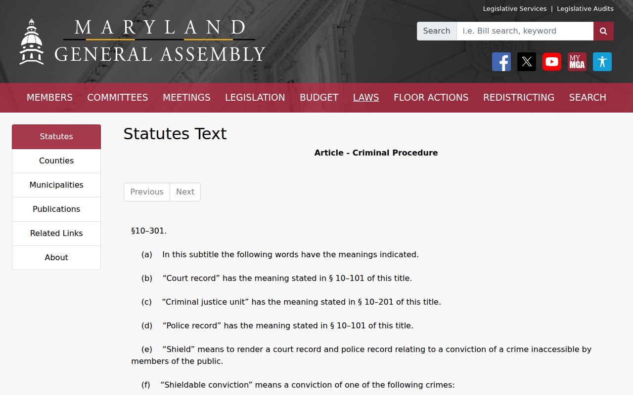 Maryland criminal court records and Second Chance shielding
